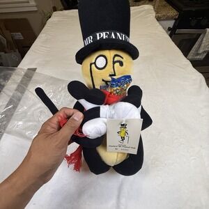 Vintage 1991 Planters Mr Peanut 26” Plush Doll Cane Scarf Hat Tag #04561